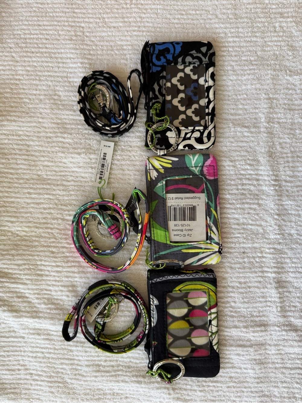 Vera Bradley Zip ID case and lanyard (3 sets)